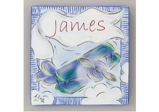 My Airplane" original hand painted and personalized canvas gallery wrapped art