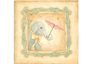 Emily" Vintage Animals on Parade series canvas gallery wrapped art