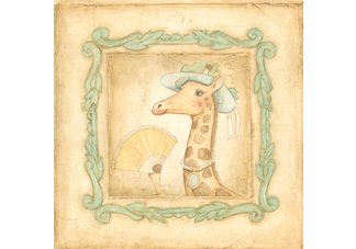 Geraldine" Vintage Animals on Parade series canvas gallery wrapped art