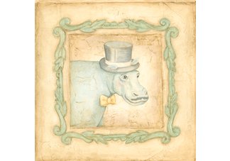 Henri" Vintage Animals on Parade series canvas gallery wrapped art