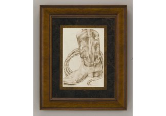 Sepia Boots I" framed art