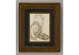 Sepia Boots II" framed art