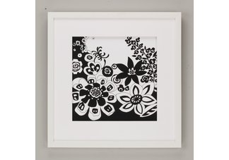Black Reverse" Flower Power series framed art