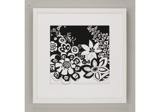 Black" Flower Power series framed art