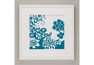 Teal" Flower Power series framed art