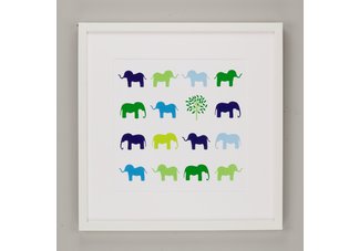 Elephants" Animal Sudoku series framed art