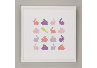 Rabbits" Animal Sudoku series framed art