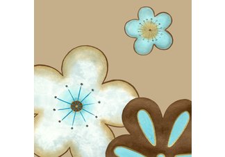 Pop Blossoms in Blue I" canvas gallery wrapped art