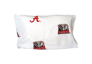 Alabama Printed Pillow Case - White