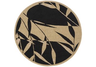 Black Round Alfresco Rug