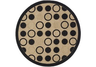 Beige Round Circles Rug