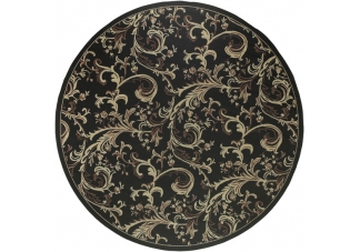 Black and Brown Floral Rug