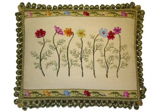 Anemones Flower Needlepoint Pillow