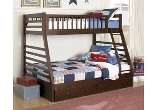 Dreamland Twin over Full Bunk Bed with Storage Drawers