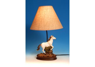 White Horse Table Lamp