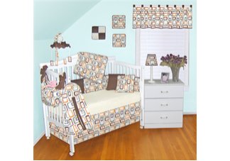 Babykins Moden Fancy Block 9 Piece Crib Set