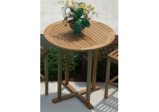 39" Round Teak Bar Table