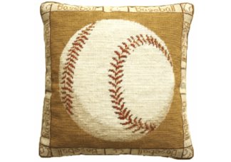 Baseball Needlepoint Pillow