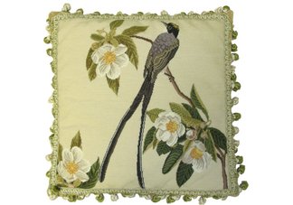 Swallowtail Bird and Needlepoint Pillow