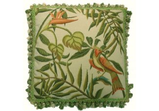 Bird of Paradise Needlepoint Pillow