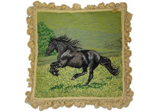 stallion horse needlepoint pillow