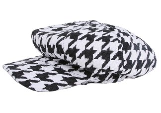 Black & White Houndstooth Drivers Cap