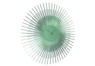 Clock with Silver Sunburst