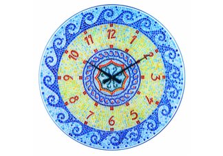 Blue Mosaic Wall Clock