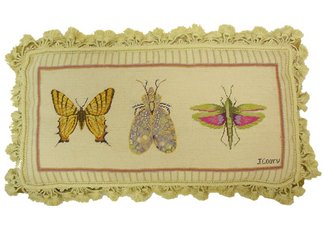 Jan Cooley Bug Collection Needlepoint Pillow