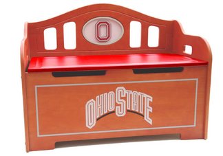 Ohio State Stained Storage Bench