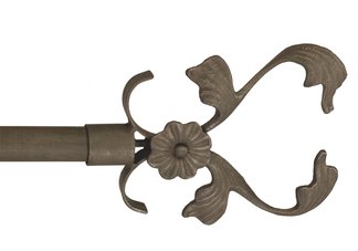 METAL DRAPERY FINIAL PAIR: FLORAL V