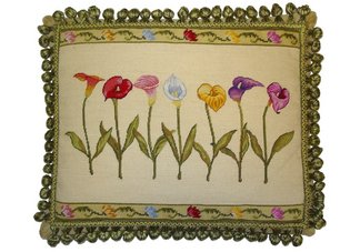 Callas Flowers Needlepoint Pillow