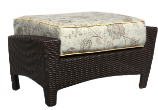 Wicker Ottoman with Cushion