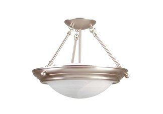 2 light flourescent brushed nickel pendant