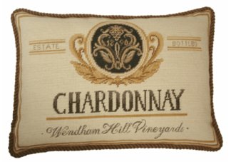 chardonnay needlepoint pillow