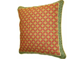 Christmas Checker Needlepoint Pillow