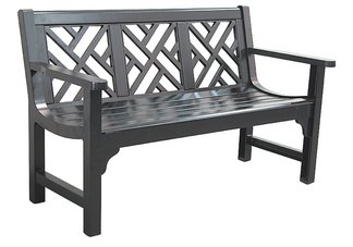 Chippendale Cast Aluminum Bench Black