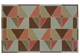 Chocolate & Apricot Geo Rug