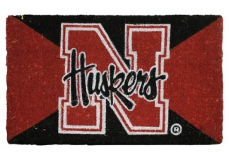 Welcome Mat Bleached-U of Nebraska