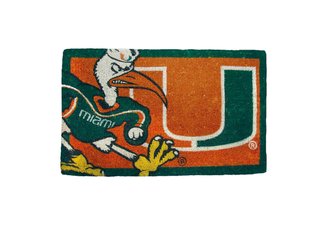 Welcome Mat Bleached-U Of Miami