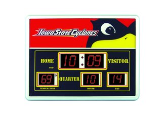 Iowa State Cyclones Team Clock and Thermometer Scoreboard