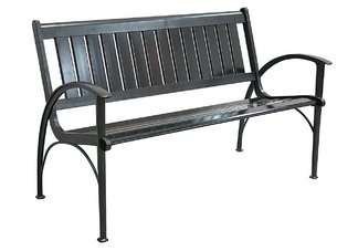 contemporary cast aluminum park bench