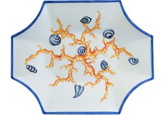 Blue Villa Coral Shell Plate