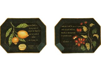 Fruit Scripture Plates - Set of Two