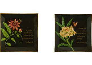 Botanical Scripture Plates - Set of Two