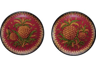 Red Hospitality Plates - Set of Two