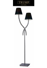 Park Avenue 2 Light Floor Lamp in Chrome with Black Shade