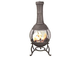 Mid-Western Rustic Aluminum Stone Color Chiminea