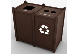 Double Top Opening Waste and Recycling Stations