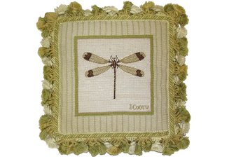 Dragonfly Needlepoint Pillow